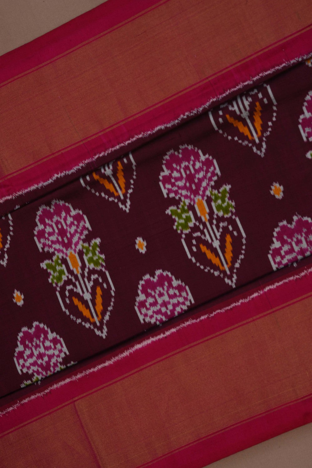 Image of Pochampally Ikat Silk Purple Saree